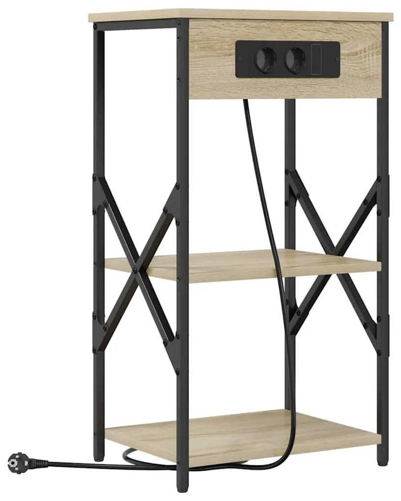 Éjjeliszekrény polcokkal sonoma tölgy 41 x 31 x 76 cm Faanyag