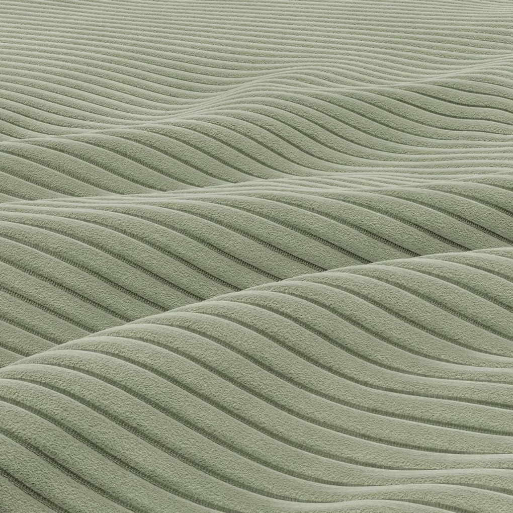 Zeus sarokkanapé, 2 ágyneműtartóval, egyenes kartámasz, kordbársony, univerzális oldal, bonell töltet, zöld