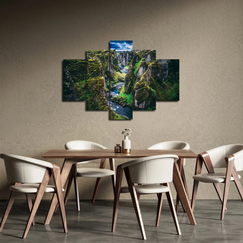 Kép - Folyó a sziklás völgyben (150x105 cm)