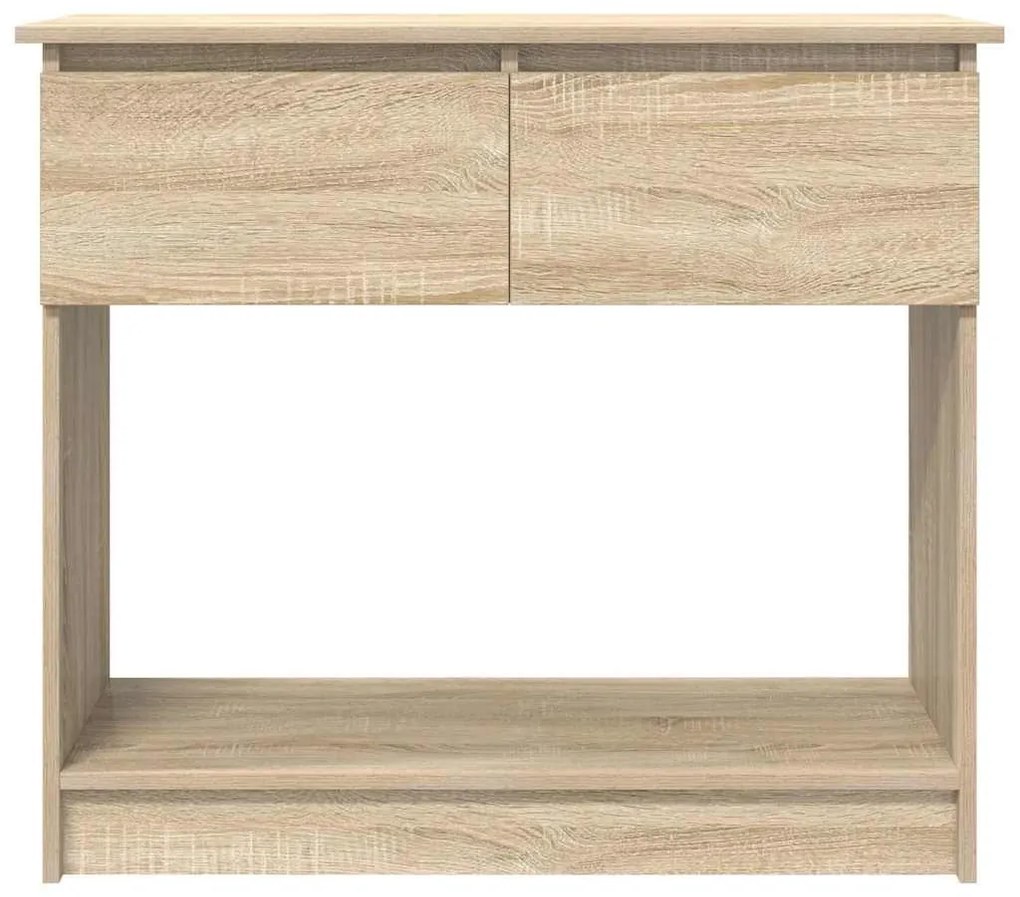 sonoma tölgy színű konzolasztal fiókokkal 85,5x38,5x74,5 cm