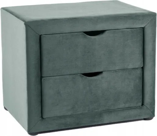 Stílusos zöld velúr éjjeliszekrény 2 fiókkal hálószobába ET-002