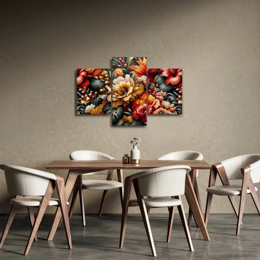 Kép - Narancs-vörös virágok (90x60 cm)