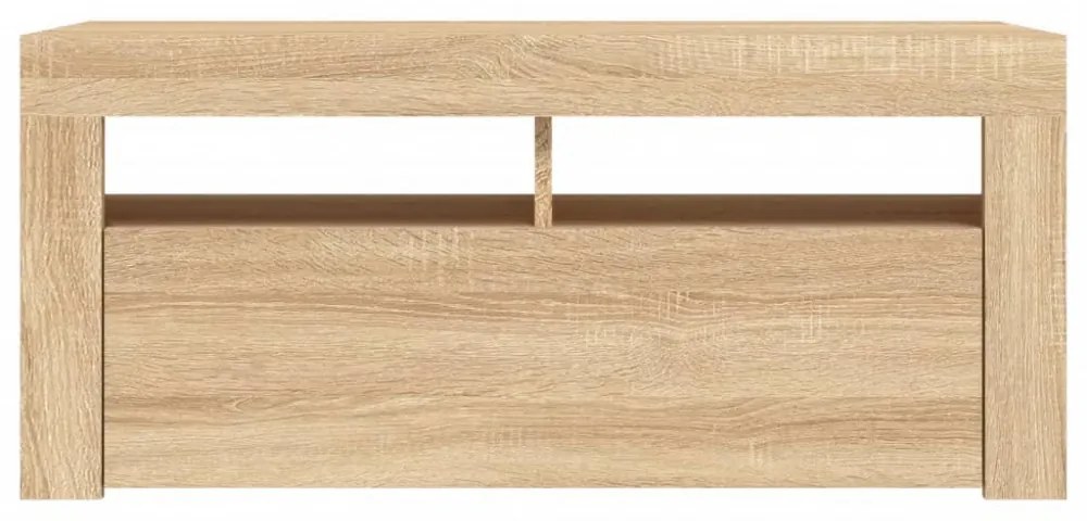sonoma tölgy színű TV-szekrény LED-világítással 90 x 35 x 40 cm