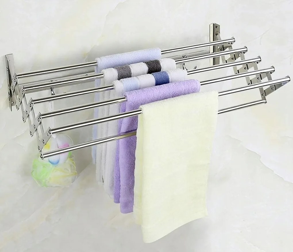 Rozsdamentes acél törölközőtartó Teleszkópos fürdőszobai akasztó 60c