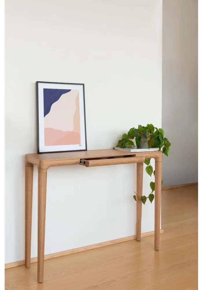 Natúr színű tölgyfa konzolasztal 12x110 cm Heart'n'Soul – UMAGE
