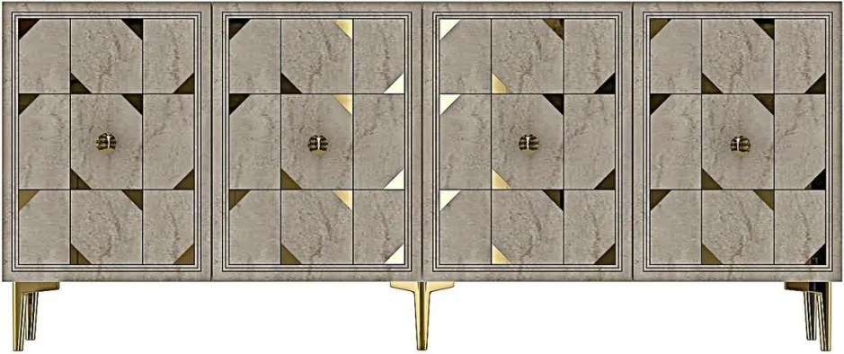 Moka 180 - White, Travertine, Gold