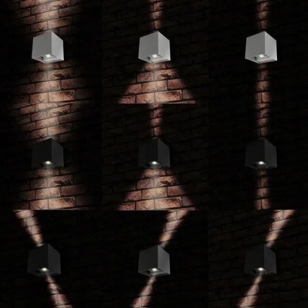 LED Kültéri fali lámpa 2xLED/3W/230V IP54 antracit