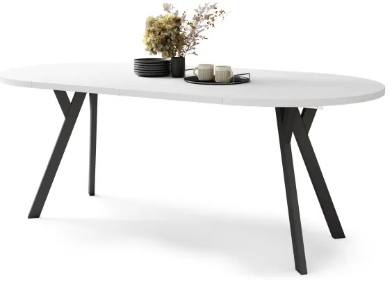 Bővíthető étkezőasztal ARTUR fehér/fekete