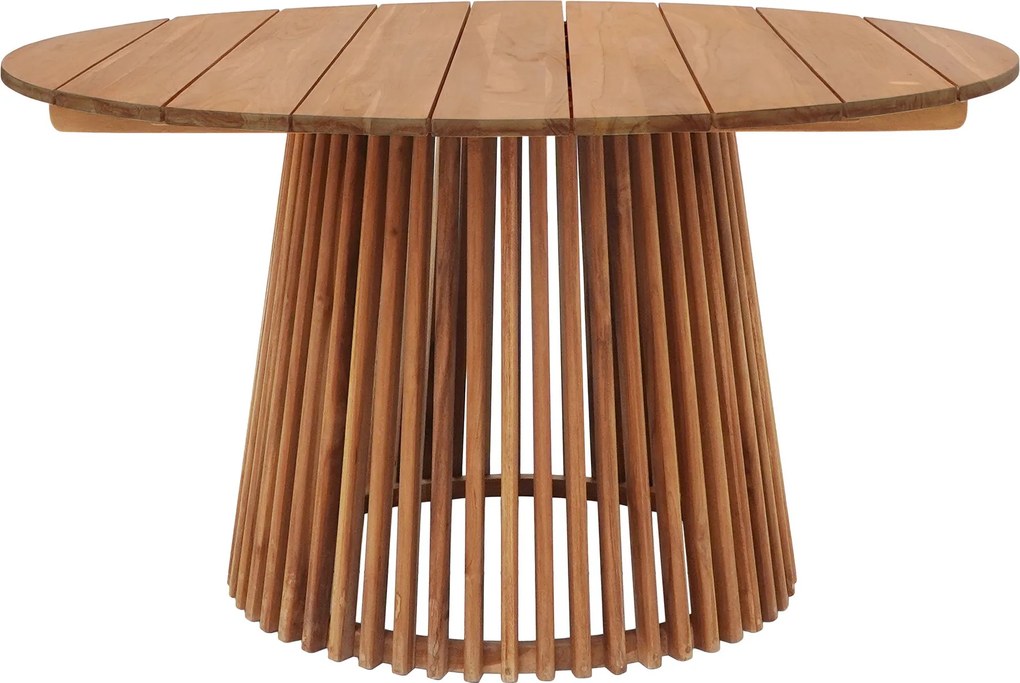 Étkezőasztal Lorca, natúr teakfa, ø 120 cm - House Nordic