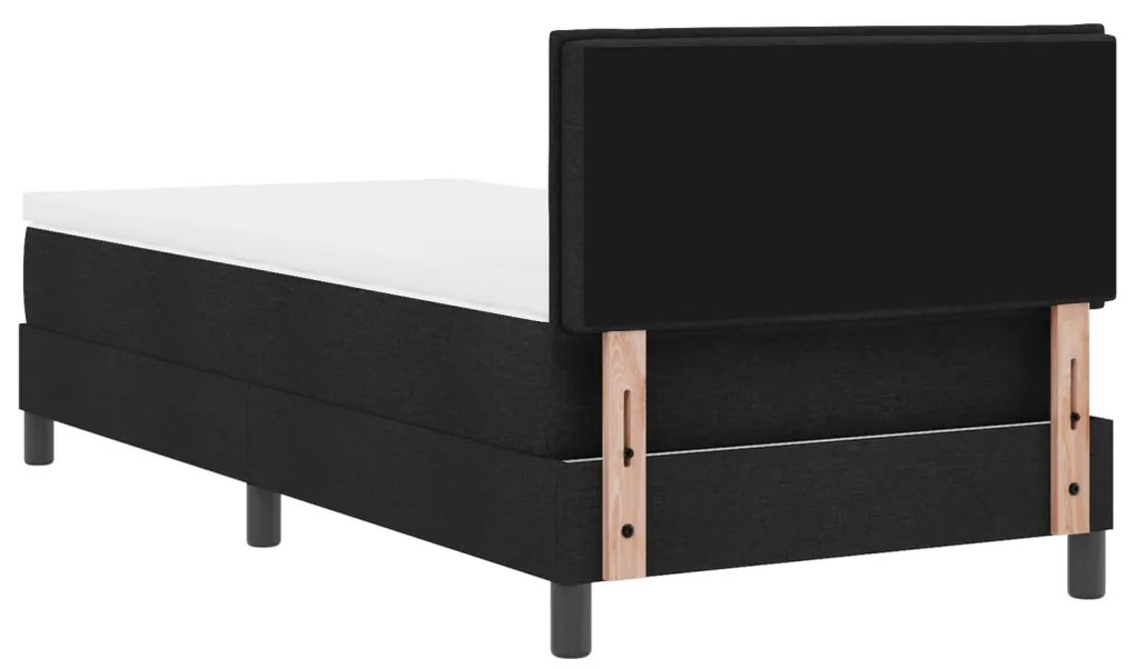 Boxspring Ágy Mattal & LED Fekete 90x200 cm Szövet