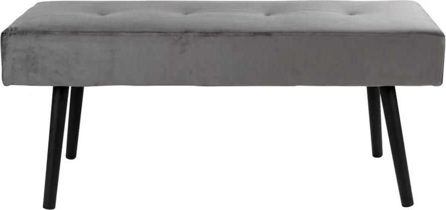 Skiby szürke bársony kárpitos párnázott pad, 100 x 35 cm - House Nordic