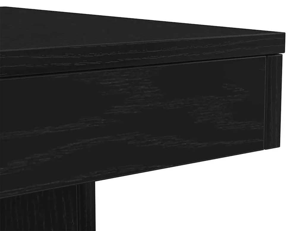 fekete tölgyszínű dohányzóasztal LED-lámpákkal 50 x 50 x 40 cm