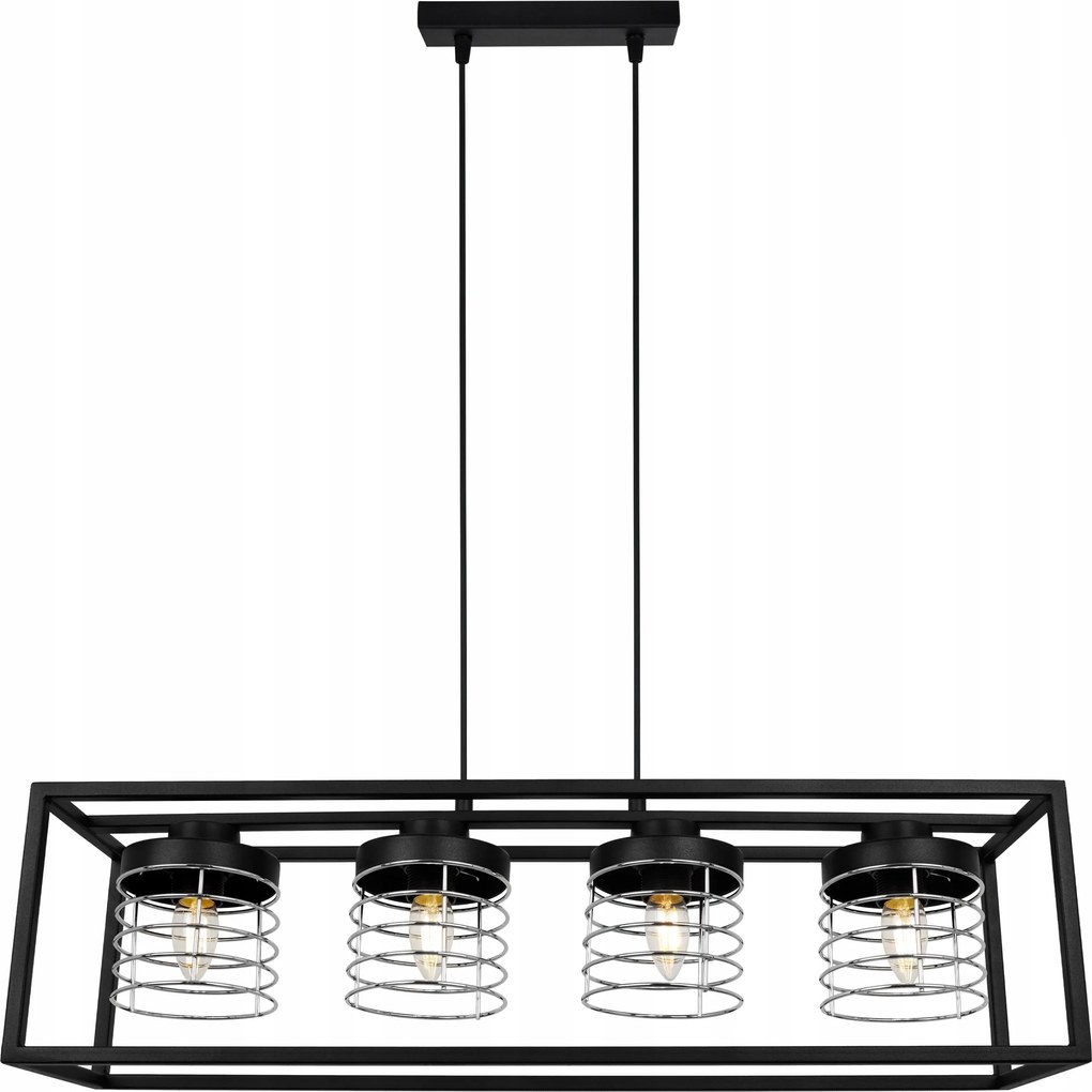 Mennyezeti Lámpa Lógó Csillár Fekete Loft Ketrec Modern Nappali