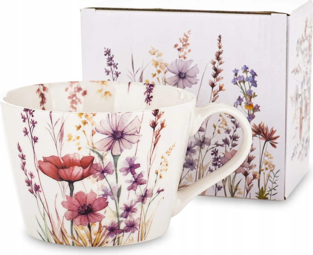 Porcelán bögre Elegáns Tavaszi Virágos pasztell színek virágok