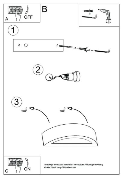 Fali lámpa ATENA 1xE27/60W/230V szürke