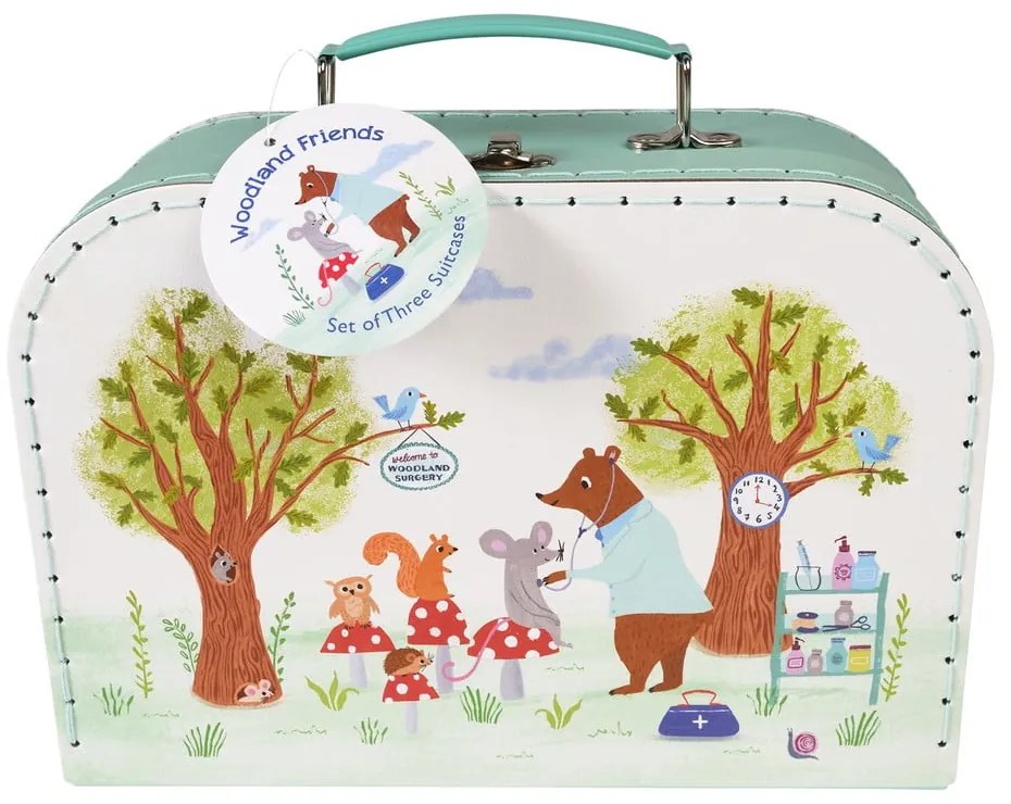 Karton játéktároló doboz szett 3 db-os 21x28x8 cm Woodland Friends – Rex London