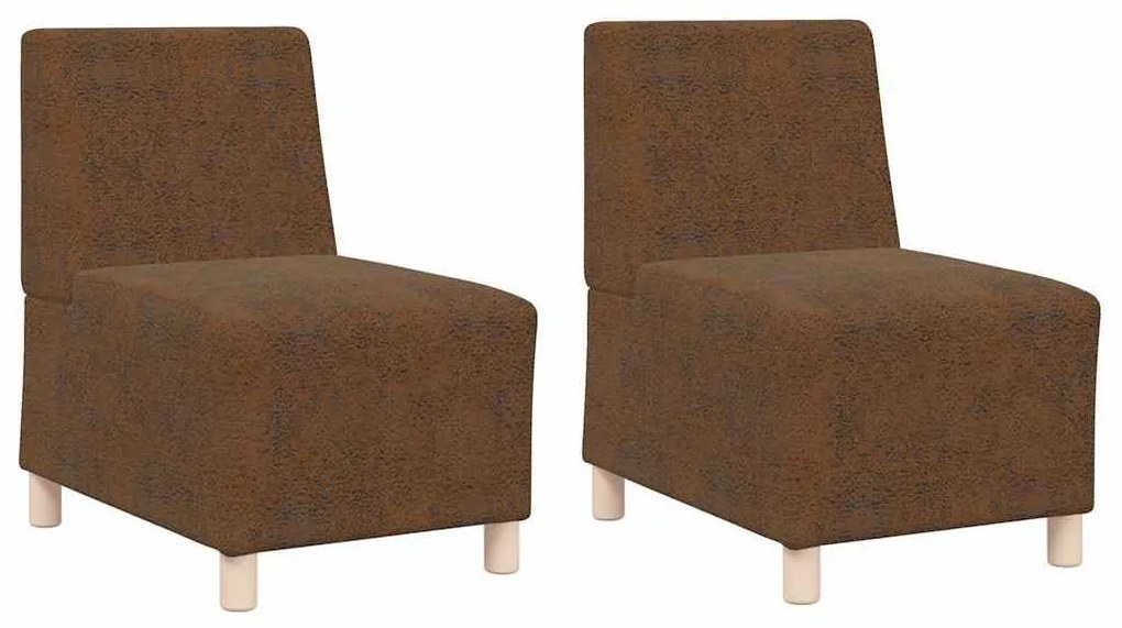 Fotel 2 pcs Barna 55 x 74 x 82 cm Műbőr velúr