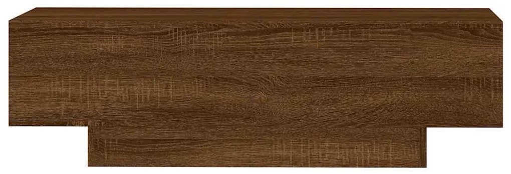 Barna tölgyszínű szerelt fa dohányzóasztal 100x49,5x31 cm