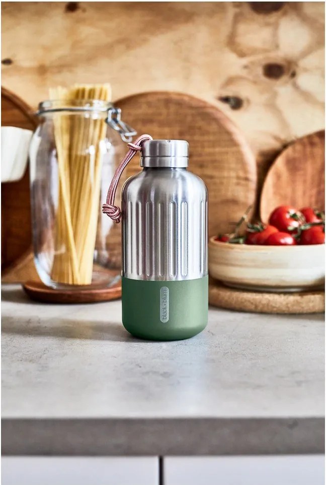 Ezüstszínű rozsdamentes acél termopalack 650 ml Explorer – Black + Blum