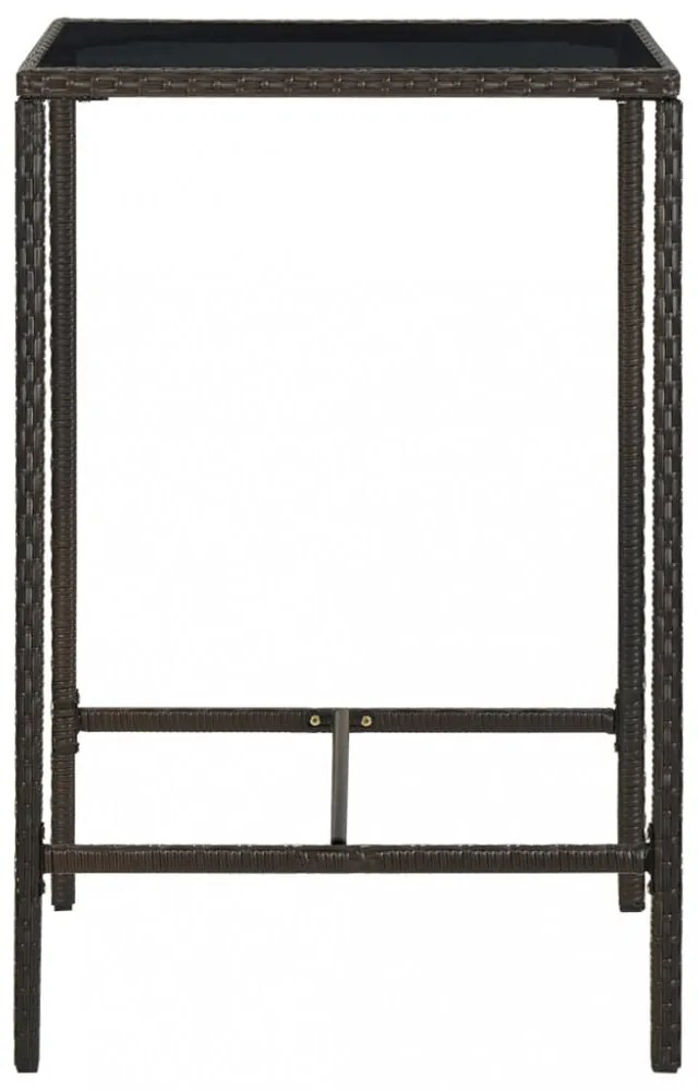 5 darabos barna polyrattan kerti bárszett párnákkal