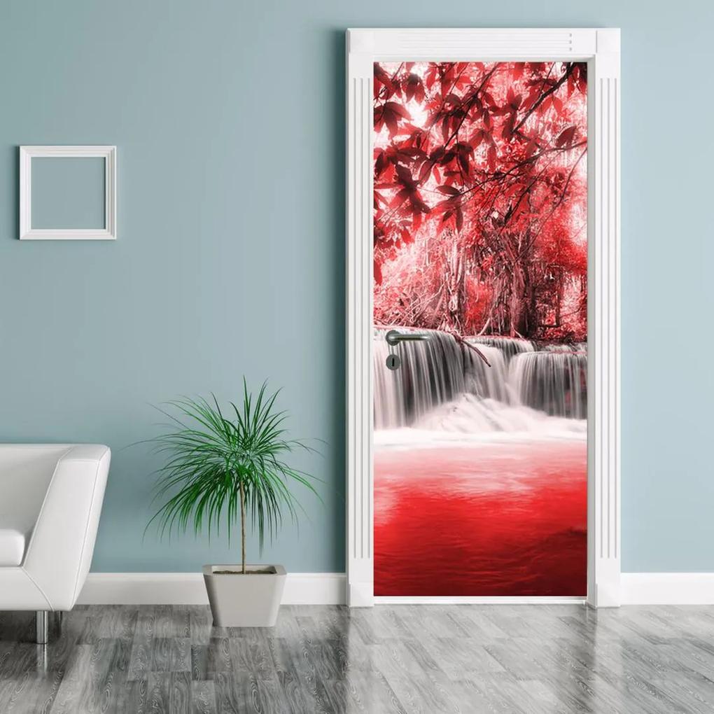 Fotótapéta ajtóra - Piros vízesés (95x205cm)