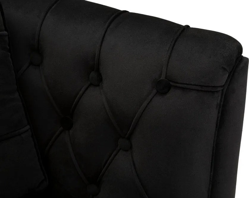 Fekete bársony kanapé 130 cm Budapest – Mauro Ferretti