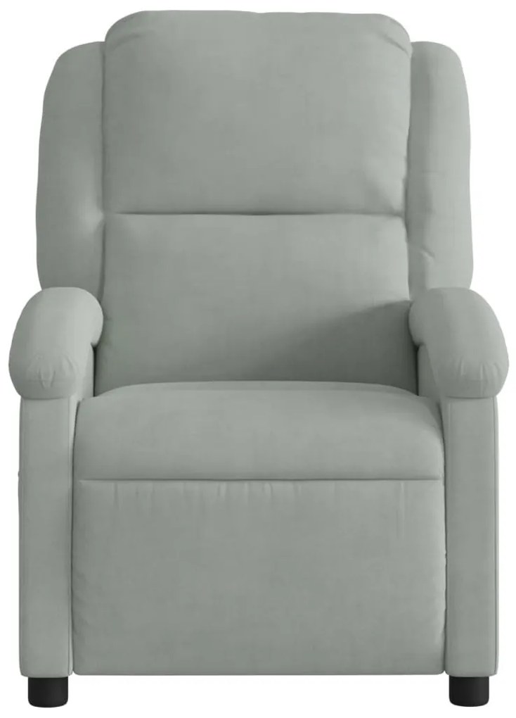 vidaXL világosszürke bársony elektromos dönthető fotel