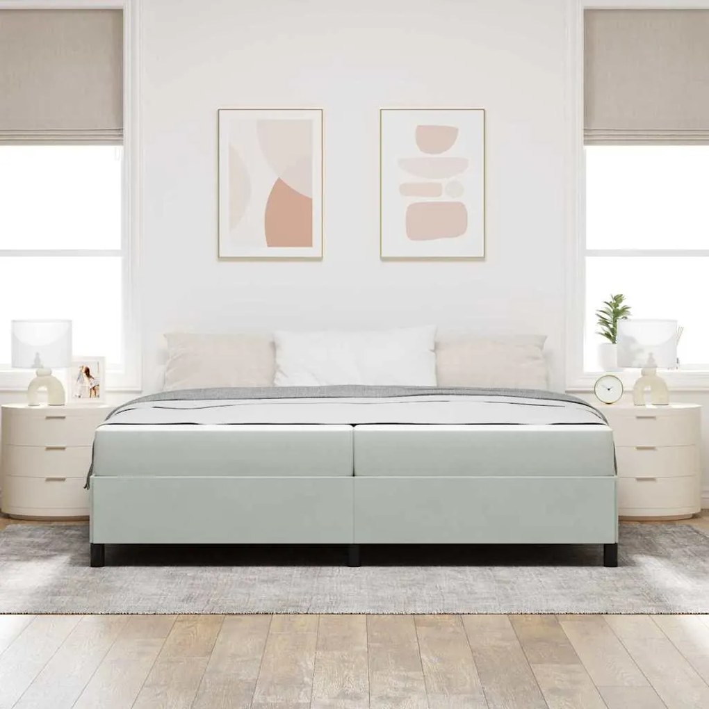 Ágykeret Világosszürke és szürke és fehér 200 x 200 cm Bársony