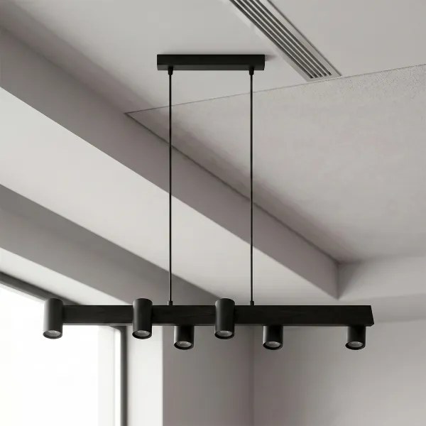 BRILAGI - LED RGBW dimmelhető, kábelen függesztett csillár SELE 6xGU10/6,5W/230V fekete