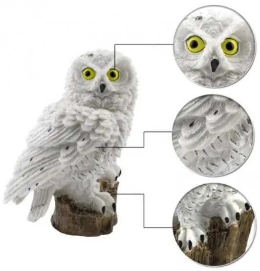 LED napelemes kerti lámpa - bagoly, 14 cm