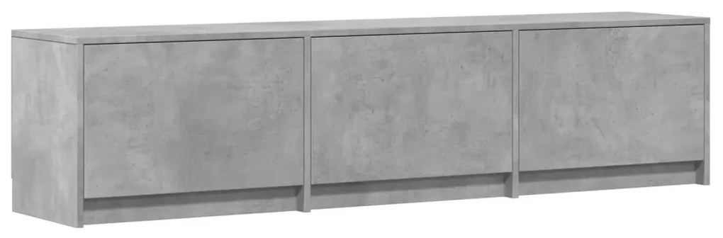 betonszürke szerelt fa TV-szekrény LED-ekkel 165 x 34 x 50 cm