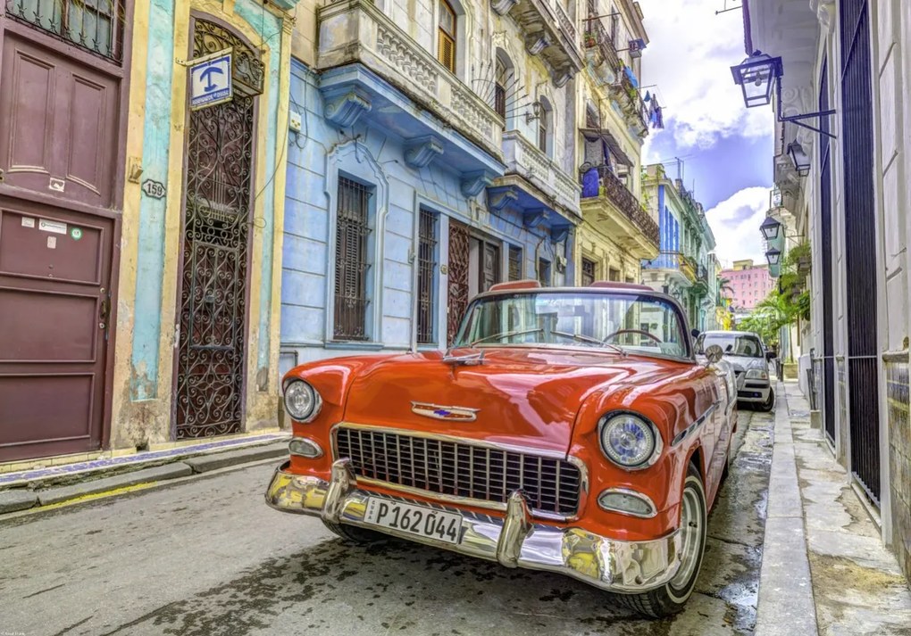 Poszter 66,5x46,5cm Antik autó Havannában, Assaf Frank