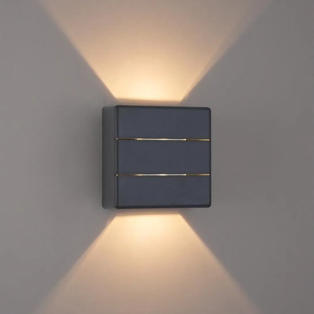 Brilagi -LED kültéri fali lámpatest DOUBLERAY LINE LED/6W/230V antracit IP54