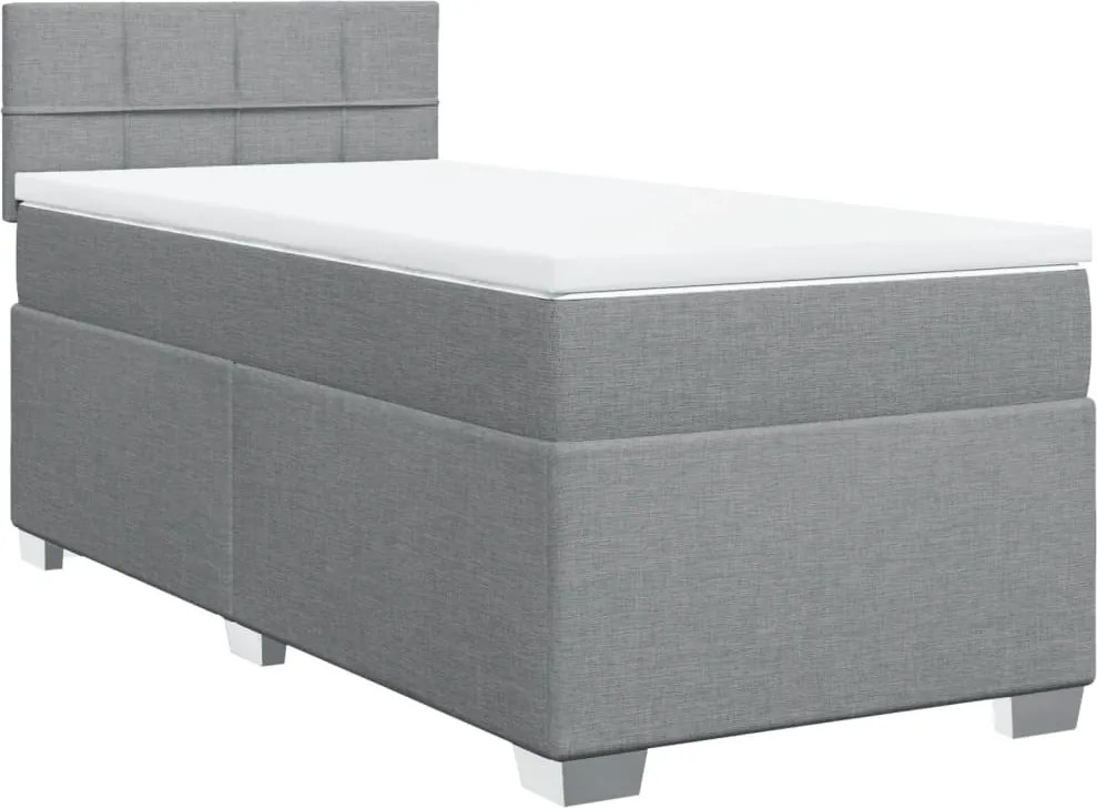 vidaXL világosszürke szövet rugós ágy matraccal 80 x 200 cm
