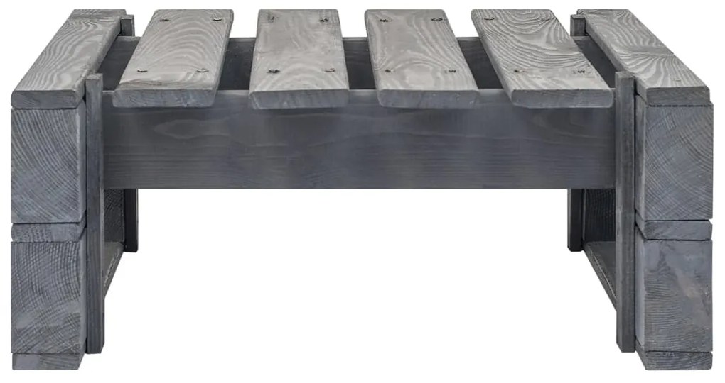 vidaXL szürke fa kerti raklapzsámoly