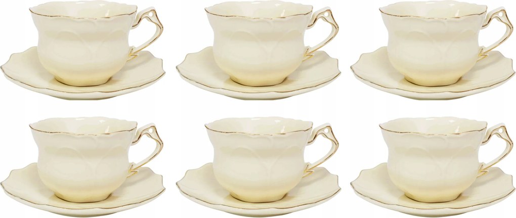 Porcelán teáscsészék kávé tea 6+6 220 ml Batica teáscsésze szett
