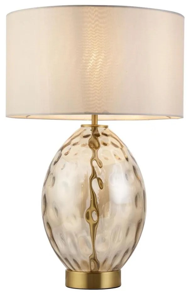 Endon 101150 - Fényerőszabályozható asztali lámpa ERIN 1xE27/10W/230V fehér/füstszínű bézs