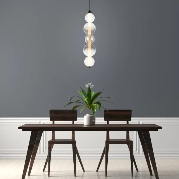 LED csillár kábelen LUMMI LED/19W/230V fekete/füstszínű