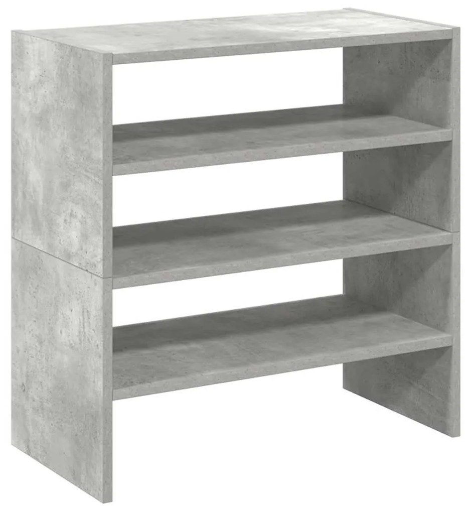 2 db betonszürke cipőtartó állvány halmozható 60 x 30 x 30,5 cm