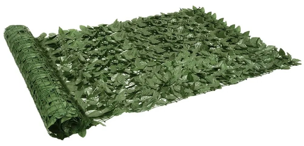 sötétzöld leveles erkélyparaván 600 x 150 cm