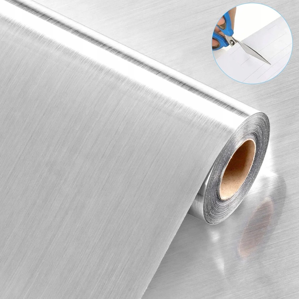 Furnér Fólia Bútormatrica Ezüst Szálcsiszolt Bútor 60CM X500CM