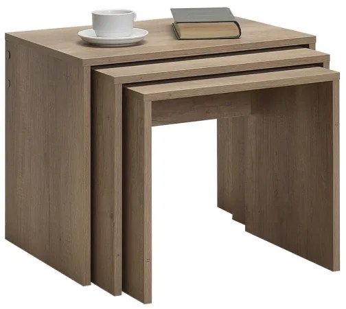 KÉSZLET 3x Kávésasztal barna