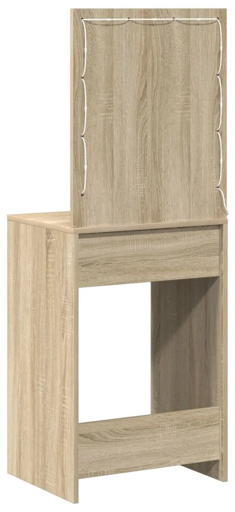 pipereasztal LED világítással Sonoma tölgy 50x41x135 cm