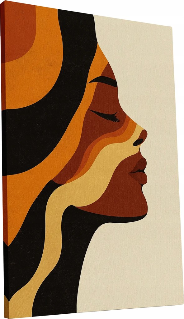 Vászonkép Retro Nő a 70-es évek stílusában otthon nappali 70x100