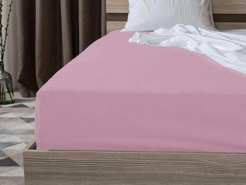 Jersey rózsaszín lepedő EXCLUSIVE 160 x 200 cm