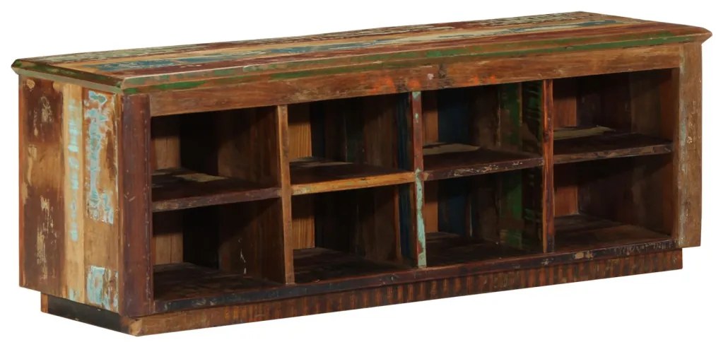 Cipőtároló 110x35x40 cm Tömör fa újrahasznosított