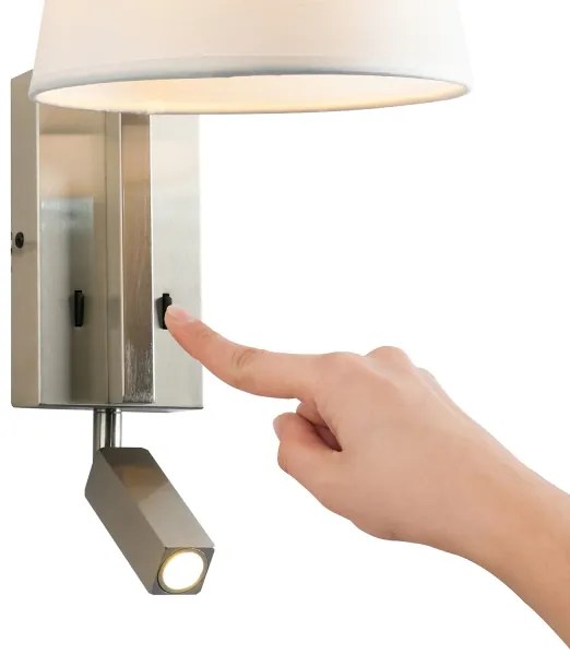 Brilagi - LED Fali lámpa RAYA 1xE14/40W/230V + LED/3W fehér/matt króm