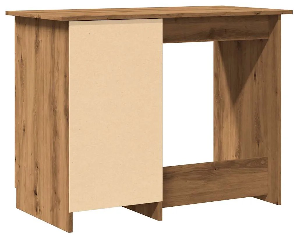 kézműves tölgy színű szerelt fa íróasztal 100 x 50 x 76 cm