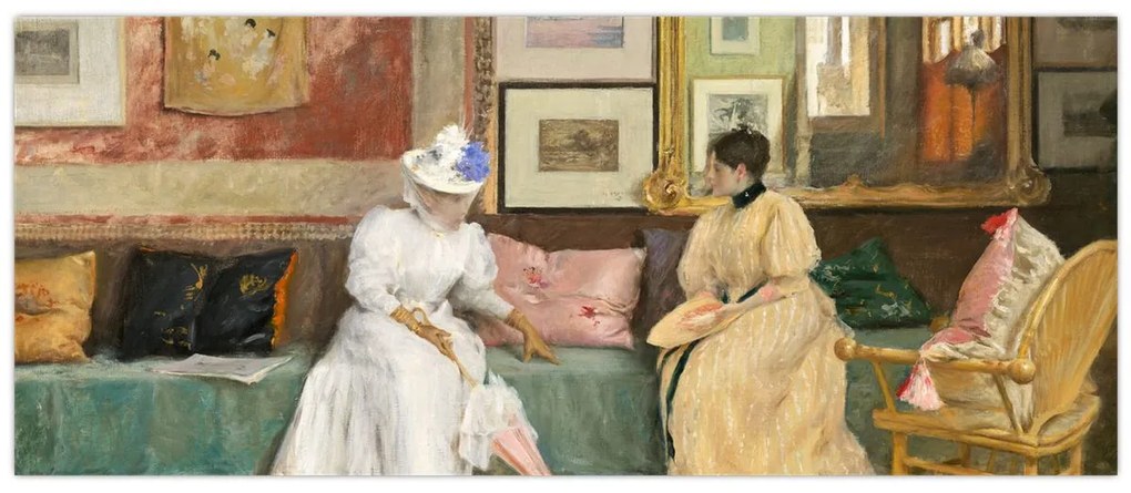 Kép - William Merritt Chase, A Friendly Call, reprodukciók (120x50 cm)