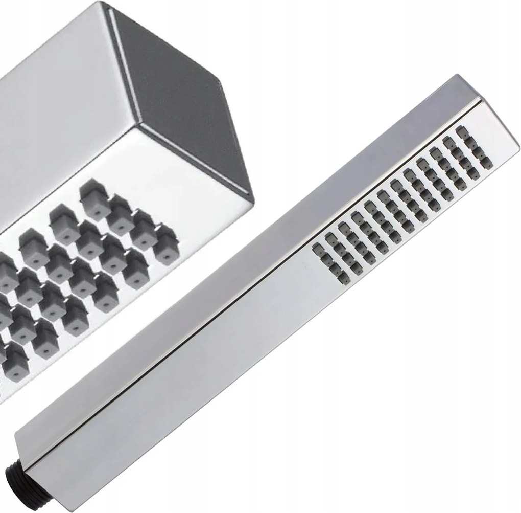 Zuhanyfej Zuhanyzó Szögletes Takarékos tükör króm Tömör Öko